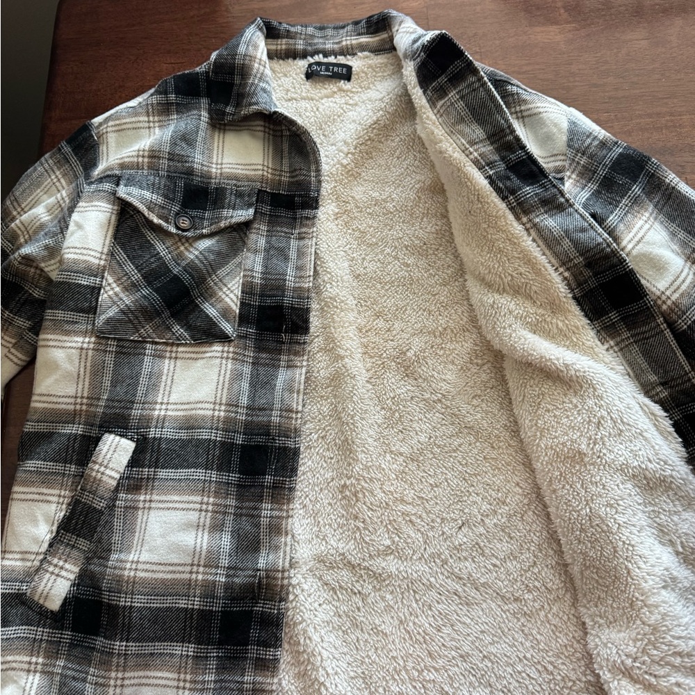 Women’s Love Tree Plaid Sherpa-Lined Jacket